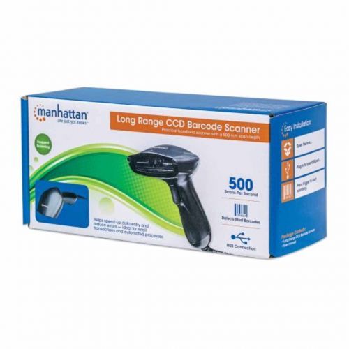 Сканер штрих-кода Manhattan Contact CCD 460835, USB, ширина сканирования 270 мм, черный / Сканер штрих-кода №5