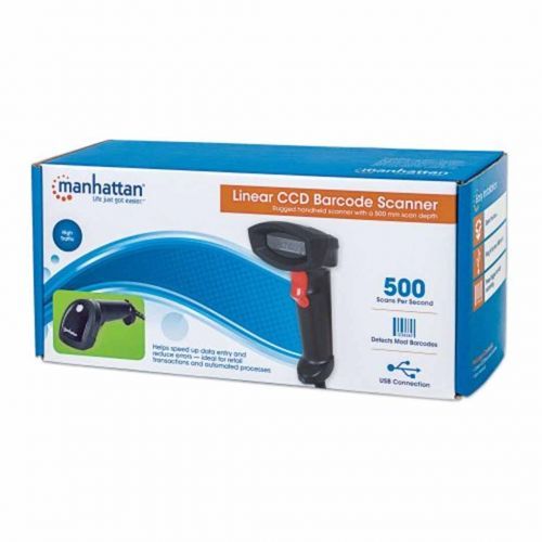 Сканер штрих-кода Manhattan Contact CCD 178433, USB, ширина сканирования 500 мм, черный / Сканер штрих-кода №6