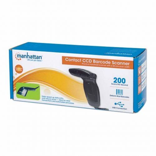 Сканер штрих-кода Manhattan Contact CCD 460866, USB, ширина сканирования 50 мм, черный / Сканер штрих-кода №5