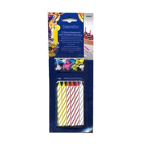 Свеча для торта "С днем рождения" Kogler, 12 шт/уп / Подарки и сувениры