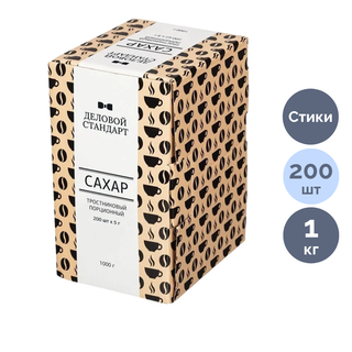 Қалташалардағы қант Деловой Стандарт, құрақ қант, 5 гр/ст, 200 дана/қапт / Қант