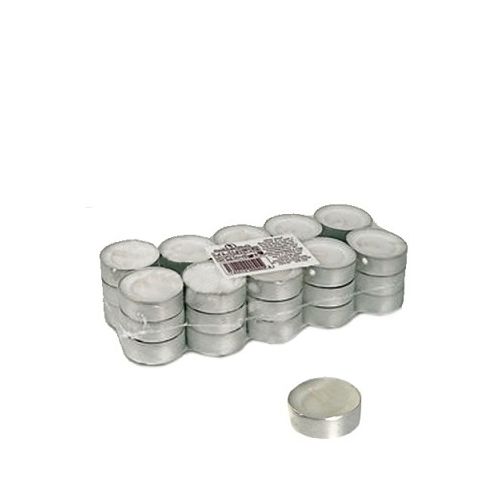 Свечи чайные СБС НС, диаметр 3,8 см,  высота 1,6 см, 30 шт/уп, серебристые / Подарки и сувениры