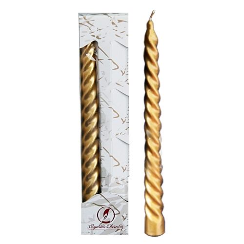 Свечи "Античные" СБС НС, диаметр 2,3*24 см, 2 шт/уп, золотые ренессанс / Подарки и сувениры