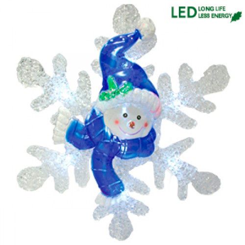 Декорация "Снежинка-снеговичок" Star Trading AB, светодиод , 30*30 см, на батарейке, бело-голубая / Новый Год oe.kz Декорация "Снежинка-снеговичок" Star Trading AB, светодиод , 30*30 см, на батарейке, бело-голубая / Новый Год