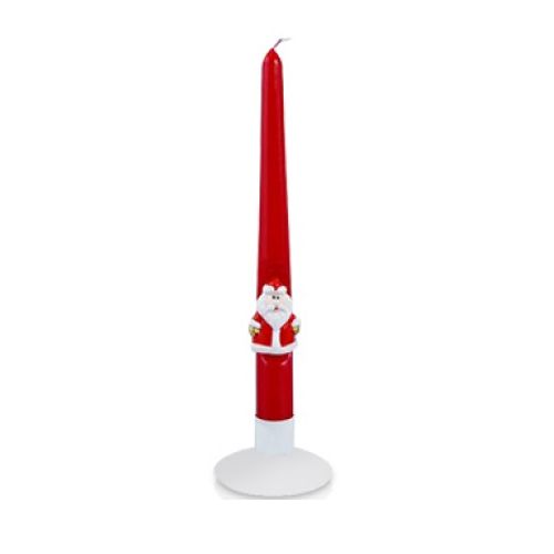 Свеча новогодняя античная "Дед Мороз" Казахстан,  диаметр 2,5 см,  высота 23 см, красная / Подарки и сувениры
