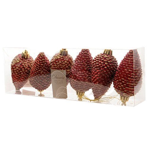Декор "Шишки" Kaemingk B. V., набор, 8 см, 6 шт/уп, бордовые / Елочные украшения oe.kz Декор "Шишки" Kaemingk B. V., набор, 8 см, 6 шт/уп, бордовые / Елочные украшения