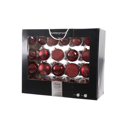 Декор "Шары" Kaemingk B. V., набор, диаметр 5-7 см, 42 шт/уп, бордовый / Елочные украшения oe.kz Декор "Шары" Kaemingk B. V., набор, диаметр 5-7 см, 42 шт/уп, бордовый / Елочные украшения