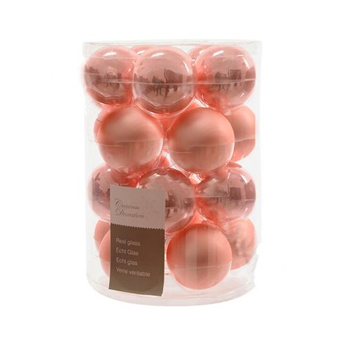 Декор "Шар" Kaemingk B. V., диаметр 6 см, 20 шт/уп, стекло, коралловый / Елочные украшения