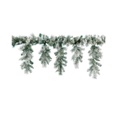 Гирлянда еловая Kaemingk, сосульки заснеженная, 270 см, белая / Новый Год