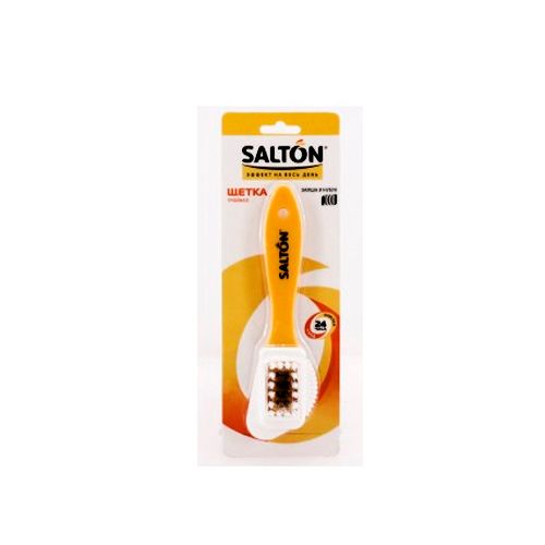 Щетка для обуви тройная для замши Salton, бело-желтая / Средства по уходу за обувью