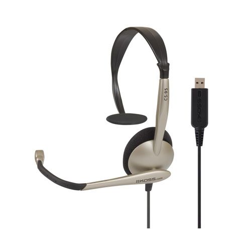 Гарнитура Koss CS-95, диапазон частот 30-16000 Гц, черно-серая / Гарнитуры