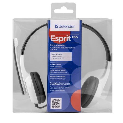 Гарнитура Defender Esprit 055, диапазон частот 20-20000 Гц, серая / Гарнитуры №3