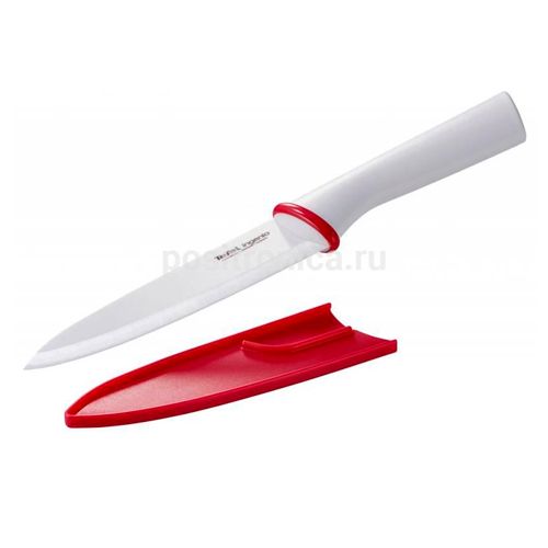 Нож Tefal "Ingenio" поварский, длина лезвия 16 см, с пластиковой ручкой, керамика, белый / Посуда столовая
