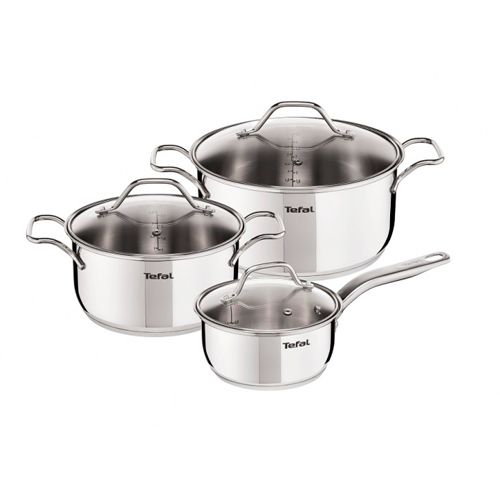 Набор посуды Tefal "Intuition" с крышкой, 6 предметов, нержавеющая сталь, серебристая / Посуда столовая oe.kz Набор посуды Tefal "Intuition" с крышкой, 6 предметов, нержавеющая сталь, серебристая / Посуда столовая
