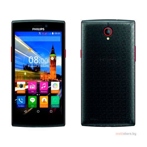 Смартфон Philips S337, 5", 8 Гб, 854x480 IPS, поддержка двух SIM-карт, черно-красный / Смартфоны и мобильные телефоны