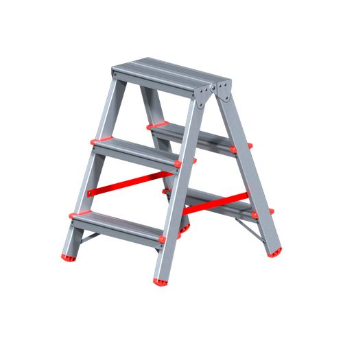 Стремянка стальная, двухсторонняя, 3 ступени, рабочая высота 266 см / Стремянки, лестницы oe.kz Стремянка стальная, двухсторонняя, 3 ступени, рабочая высота 266 см / Стремянки, лестницы