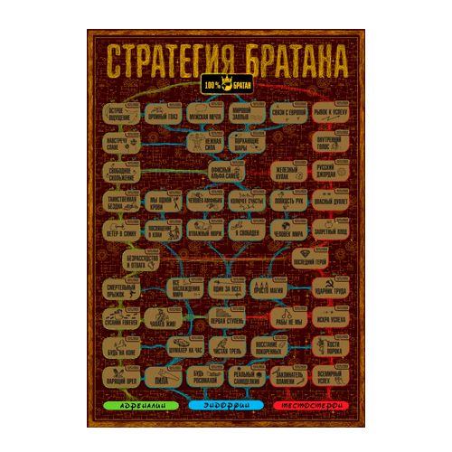 Карта "Стратегия братана", плакат со скретч-слоем в тубусе / Учебные карты №2