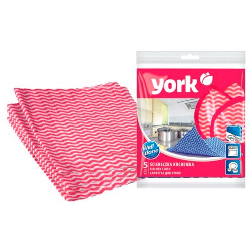 Салфетки перфорированные для кухни York "Well done", размер 35*35 см, в комплекте 5 шт. / Салфетки хозяйственные
