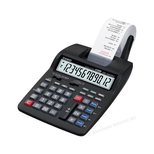 Калькулятор настольный Casio HR-150TEC-WA-EH, 12 разрядов, 165,5*285*67 мм / Калькуляторы настольные