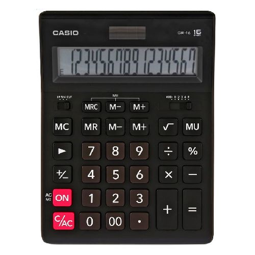 Калькулятор настольный Casio GR-16-W-EP, 16 разрядов, 209*155*35 мм / Калькуляторы настольные