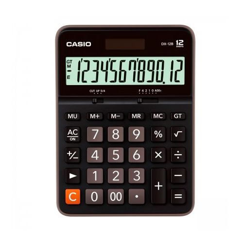 Калькулятор настольный Casio DX-12B-W-EC, 12 разрядов, 129*175*33,2 мм / Калькуляторы настольные