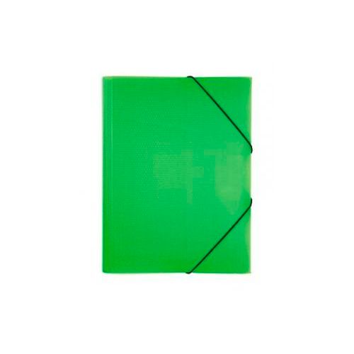 Папка Hatber "Diamond neon", А4 формат, пластиковая с клапанами на резинке, зеленая / Папки на резинках