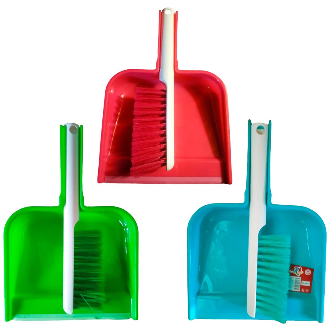 Совок с щеткой TZLine, пластик, 30*21,5 см, ручной, ассорти / Веники, щетки, совки