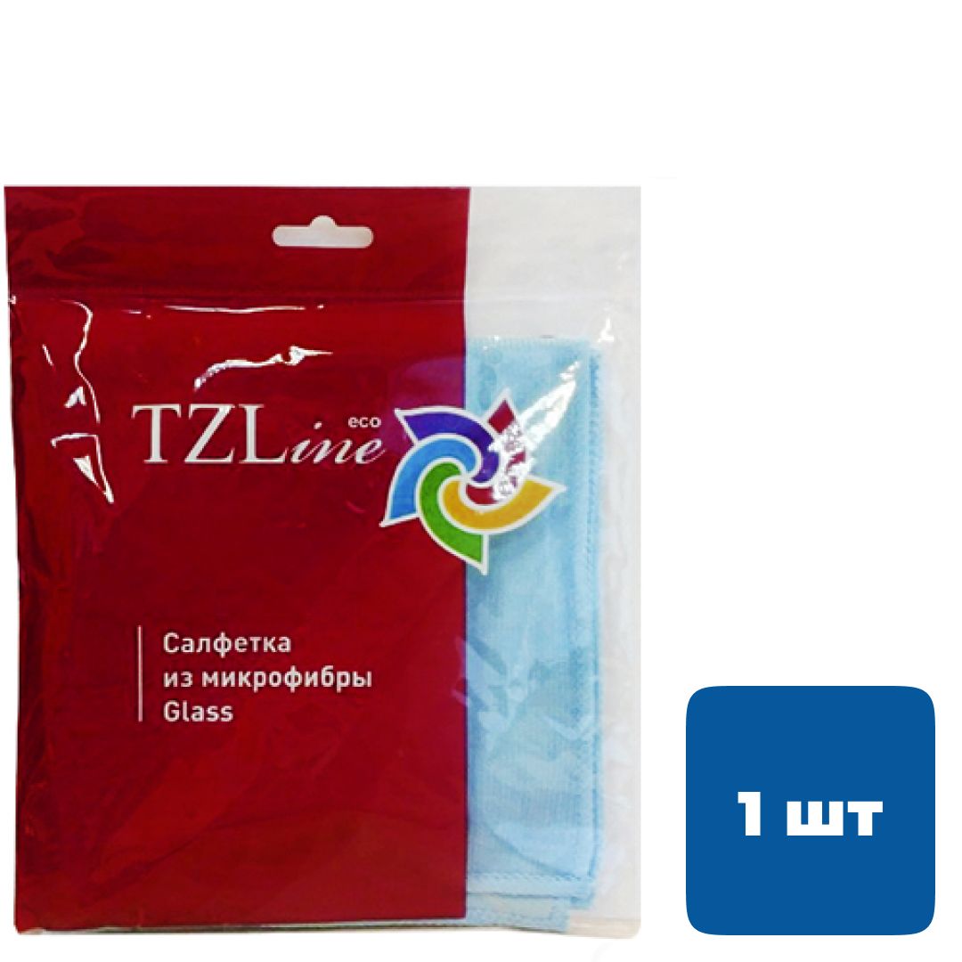 Салфетка универсальная из микрофибры TZLine Glass, размер 36*34 см, синяя / Салфетки хозяйственные