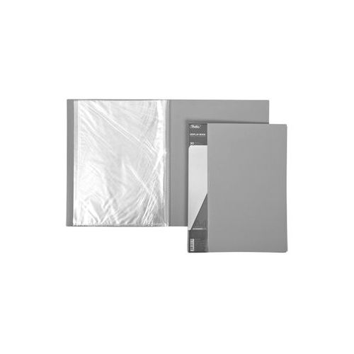 Папка файловая на 30 файлов Hatber, А4 формат, корешок 17 мм, серая / Папки файловые