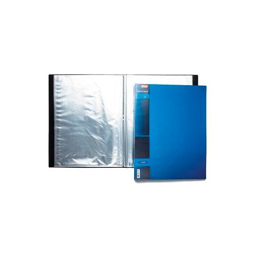 Папка файловая на 20 файлов Hatber "Wood", А4 формат, корешок 14 мм, синяя / Папки файловые