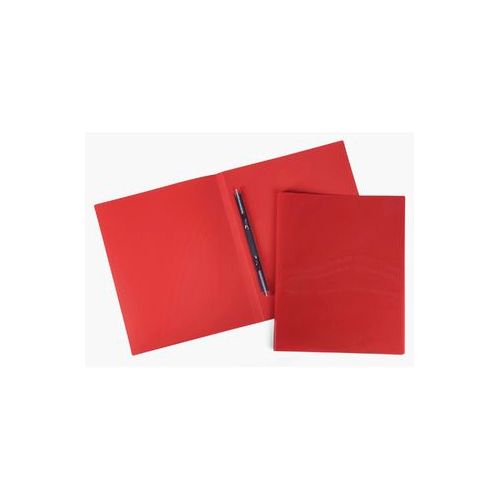 Папка с пружинным скоросшивателем Hatber "Line", А4 формат, корешок 14 мм, красная / Скоросшиватели пластиковые