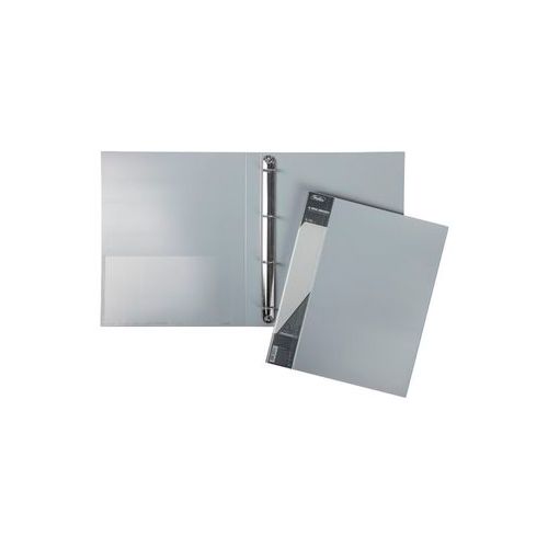 Папка Hatber "Standard Line", А4 формат, на 4-х кольцах, корешок 25 мм, серая / Папки на кольцах