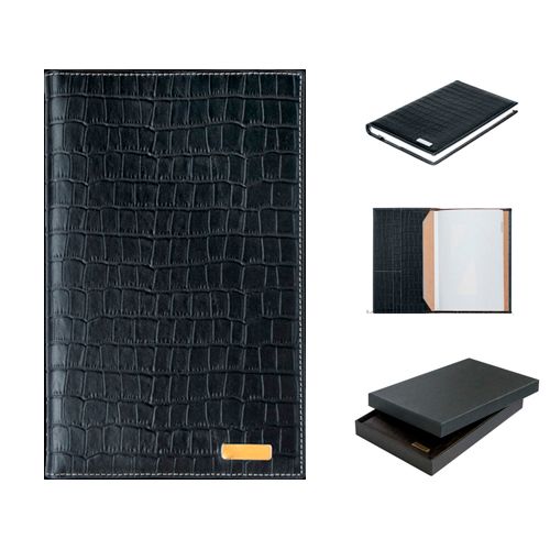 Ежедневник недатированный Croco, 2017-2020 г, А5+, 176 л, съемная гибкая обложка, в линейку, черный / Ежедневники недатированные №2