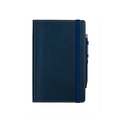 Записная книжка Arwey Business new, А5, 128 л, скругленные углы, кожа, в линейку, синяя