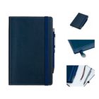 Записная книжка Arwey Business new, А5, 128 л, скругленные углы, кожа, в линейку, синяя