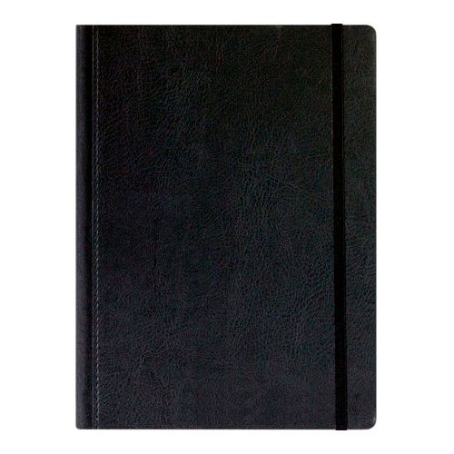 Ежедневник недатированный Agnes, (каз, рус,англ),  А5, 128 л, на резинке, в клетку, черный / Ежедневники недатированные