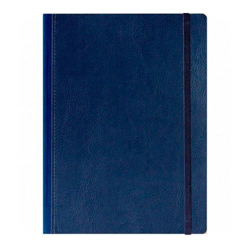 Ежедневник недатированный Agnes, (каз, рус,англ),  А5, 128 л, на резинке, в клетку, синий / Ежедневники недатированные