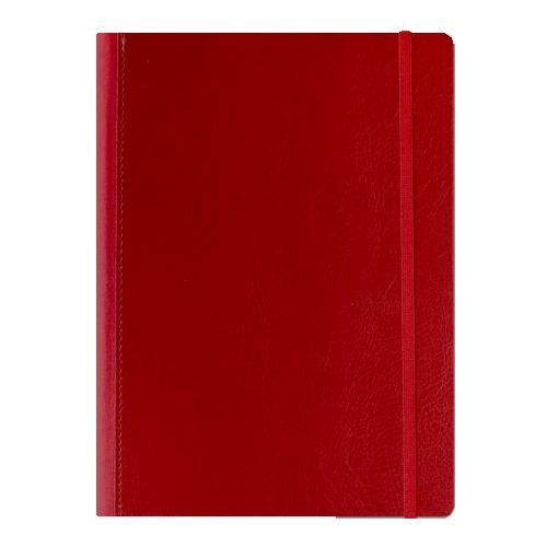 Ежедневник недатированный Agnes, (каз, рус,англ),  А5, 128 л, на резинке, в клетку, бордовый / Ежедневники недатированные