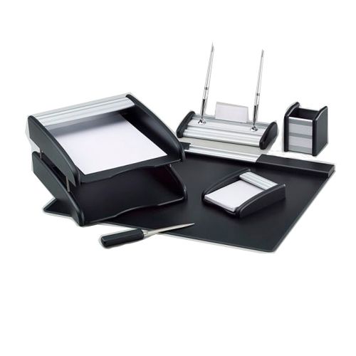 Набор настольный Good Sunrise, 6 предметов, дерево (отделка из алюминия), черный / Настольные наборы