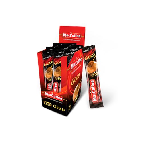 Кофе растворимый MacCoffee "3 в 1 Gold Classic", 20 стиков по 16 гр, мягкая упаковка / Кофе растворимый