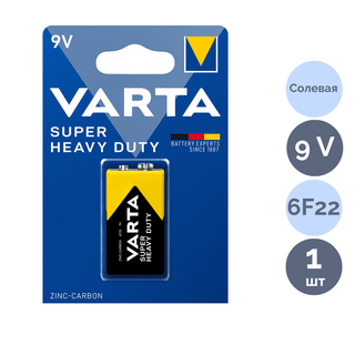 Батарейки Varta SUPERLIFE E-Block крона 9V, 6F22P, 9 V, 1 шт., цена за штуку / Батарейки