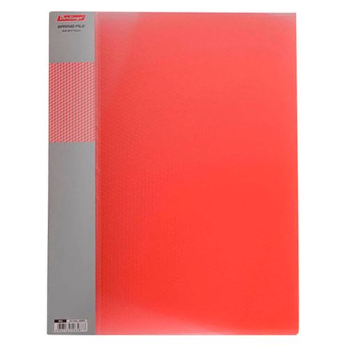 Папка файловая на 40 файлов Berlingo, А4 формат, корешок 21 мм, полупрозрачная красная / Папки файловые