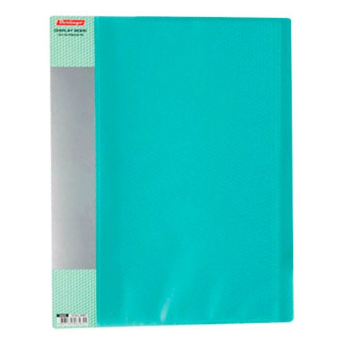 Папка файловая на 40 файлов Berlingo, А4 формат, корешок 21 мм, полупрозрачная зелёная / Папки файловые