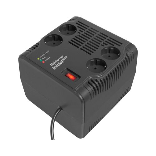 Стабилизатор напряжения Defender AVR Initial 2000, 955 Вт, 4 розетки, черный / Источники бесперебойного питания