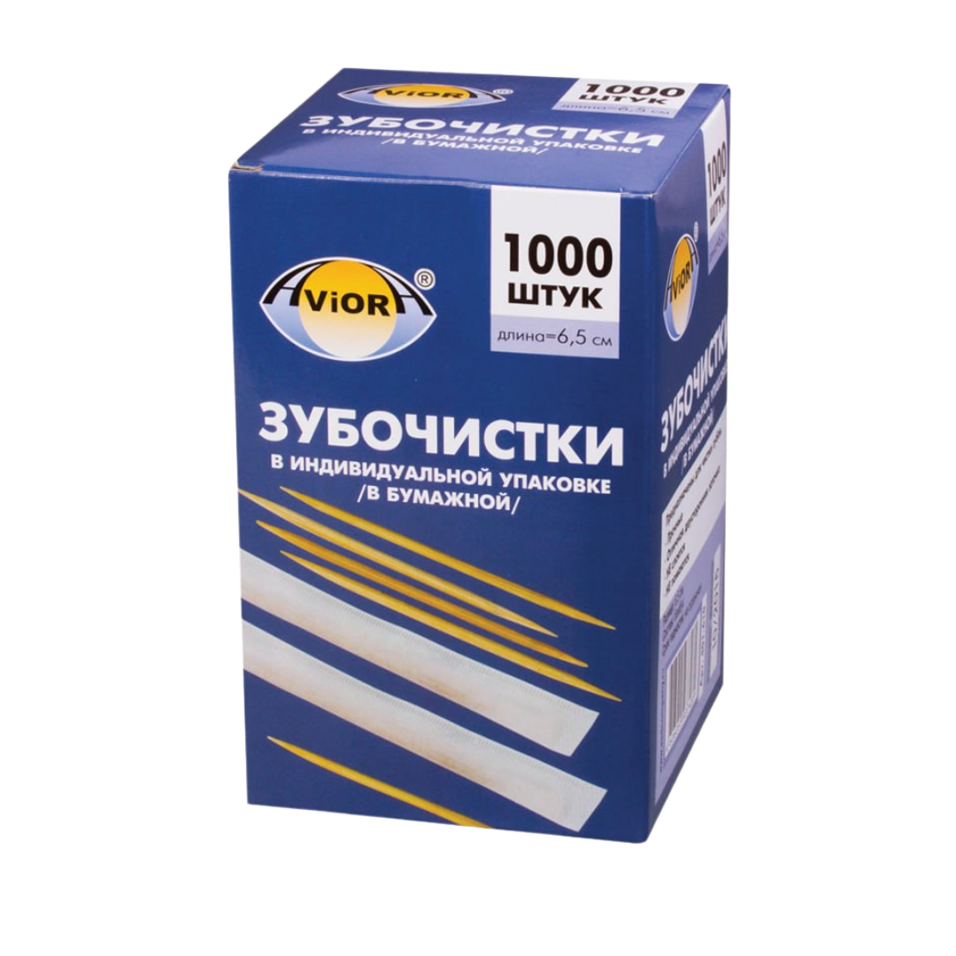 Зубочистки деревянные в индивидуальной упаковке, 1000 шт/пач / Посуда одноразовая №2