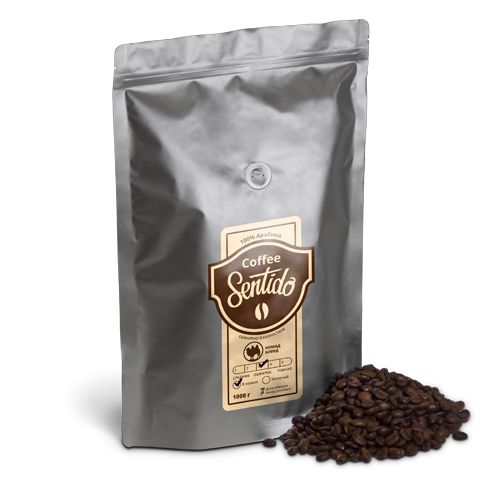 Кофе в зернах Sentido "Nomad" орехово-шоколадный с привкусом карамели и какао, 1000 гр / Кофе зерновой