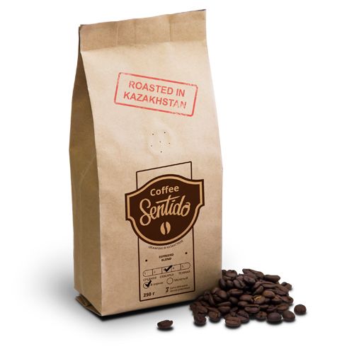 Кофе в зернах Sentido Espresso Blend Brazil Arabica/Robusta средней обжарки, со вкусом какао, 250 гр / Кофе зерновой oe.kz Кофе в зернах Sentido Espresso Blend Brazil Arabica/Robusta средней обжарки, со вкусом какао, 250 гр / Кофе зерновой