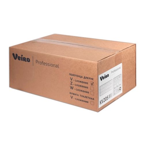 Полотенца бумажные Veiro Professional Comfort, 2-х слойные, 21*22 см, V-сложение, белые / Полотенца для диспенсеров №2