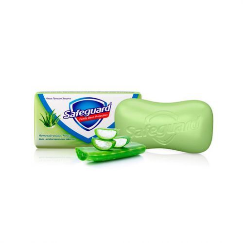 Мыло туалетное твердое Safeguard "Алоэ" с антибактериальным действием, 125 гр / Мыло кусковое