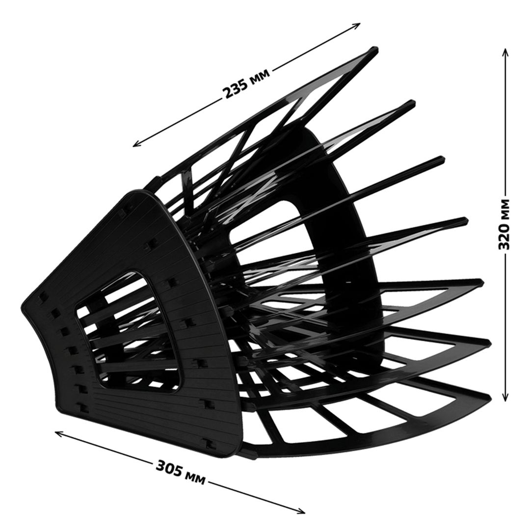 Лоток секционный вертикально-горизонтальный Стамм Эконом, 7 секций, черный